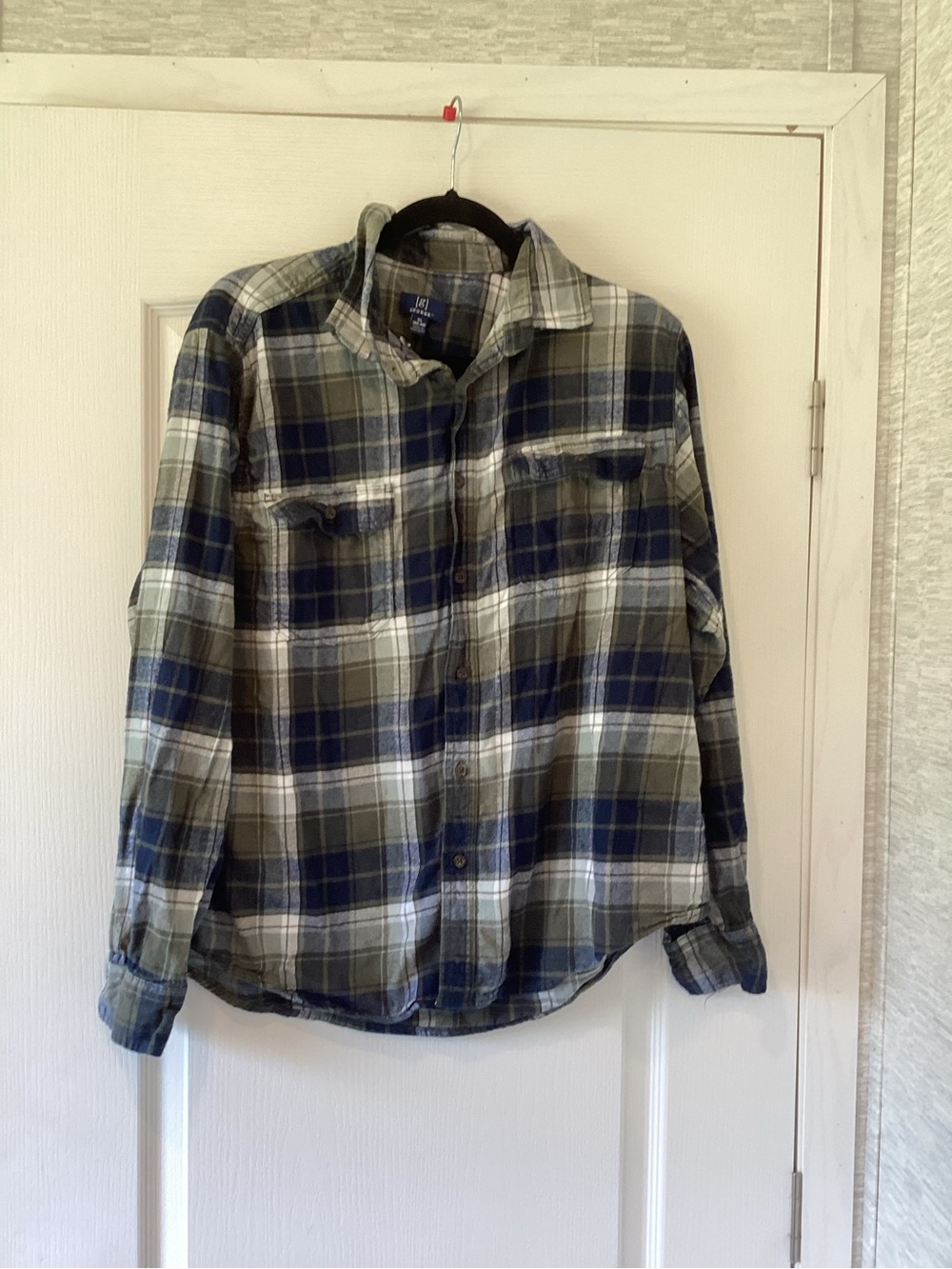 George Men's Plaid Button-Down Shirt XL EUC